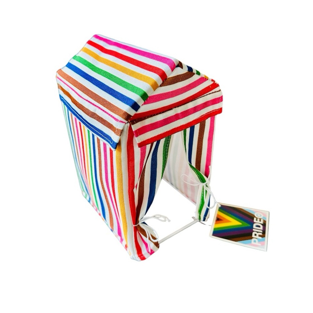 Target Featherly Friends Rainbow Striped Fabric Cabana Tent PRIDE Poolside